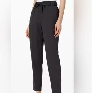 Lululemon keep moving black pants elastic tapered high rise 7/8
